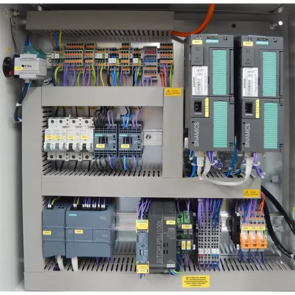 Servo Drive Panel Showing Integrated Motor Controls And Wiring Layout