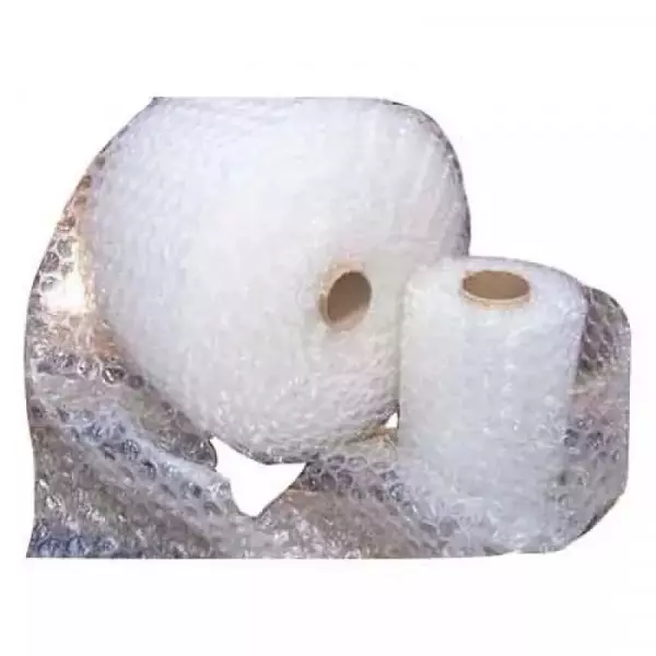 Close-up View Of Transparent Air Bubble Roll Showing Laminated Protective Bubbles