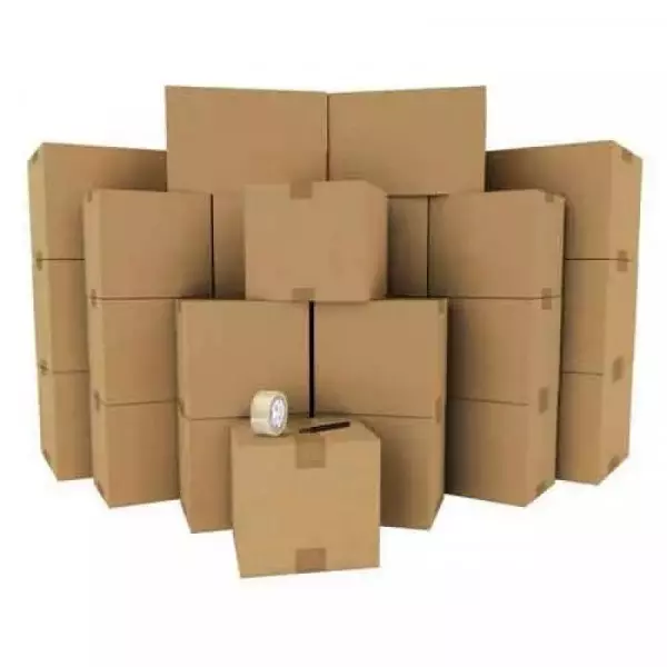 Stack Of Brown Corrugated Cardboard Boxes Ready For Shipment