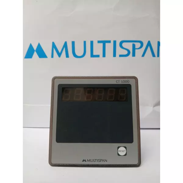 Counter Totalizer Device Mounted Near Industrial Equipment Showing Digital Count Display