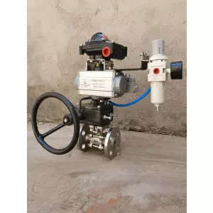 Pneumatic 3 Pc. Design Extended Shaft Floating Ball Valve