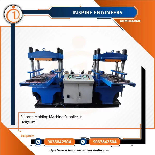 Silicone Molding Machine Setup Operating In An Industrial Plant