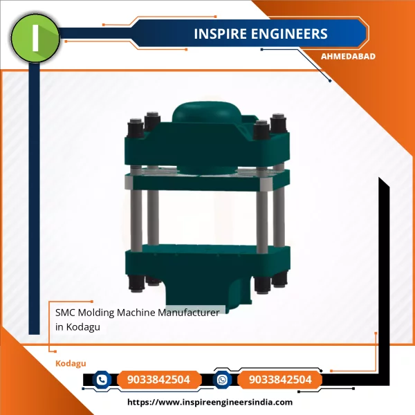 Side View Of Industrial SMC Molding Machine Showing Hydraulic Press Mechanism
