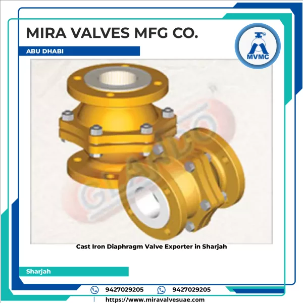 Cast Iron Diaphragm Valve Showing Valve Body And Diaphragm Component