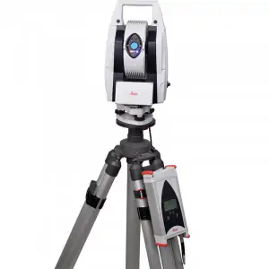 Leica 3D Laser Tracker Setup In An Industrial Workshop