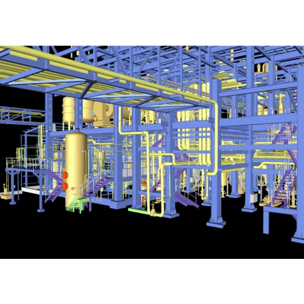 Detailed Scale Model Of An Industrial Plant Showing Machinery Layout