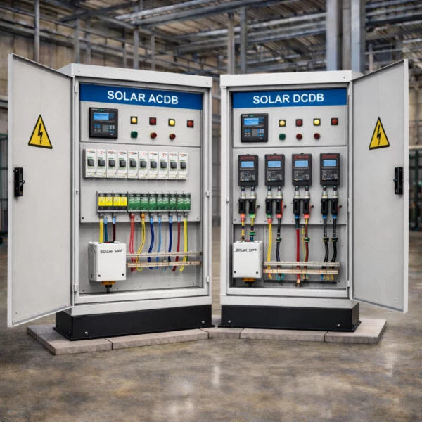 800 Volt Solar Power Distribution Panel Showing Internal Wiring And Components
