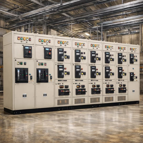 MCC Panel Electrical Control System Showing Internal Wiring And Components