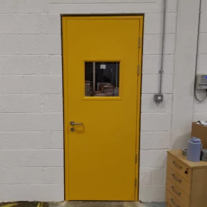Industrial Fire Rated Steel Door Installed At A Factory Site