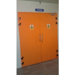 Lead Lined Door Installed At A Medical Facility Providing Radiation Protection