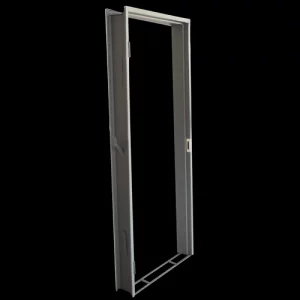 Pressed Steel Door Frame Showing Structural Profile And Powder Coated Finish