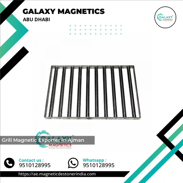 Grill Magnetic Separator Installed On Conveyor System Capturing Ferrous Particles