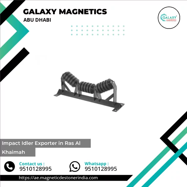 Close-up View Of An Impact Idler Showing Its Durable Frame And Shock-absorbing Rollers