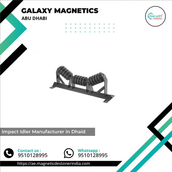 Impact Idler Installed In Conveyor System Absorbing Material Drop Impact