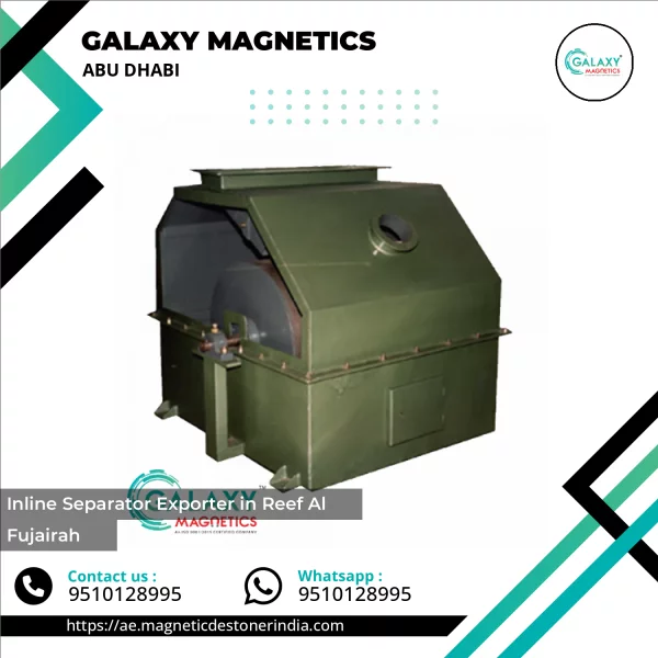 Inline Magnetic Separator Installed On Conveyor Belt At Industrial Site