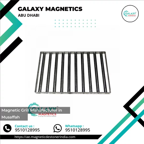 Industrial Magnetic Grill Installed On A Conveyor Chute For Metal Separation