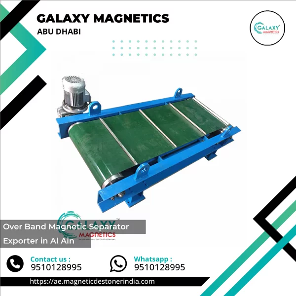 Over Band Magnetic Separator Installed Over Conveyor Belt Removing Metal Debris