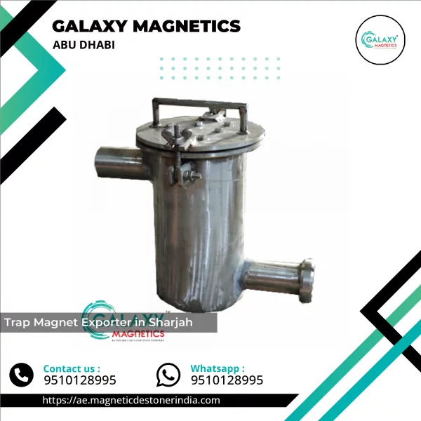 Trap Magnet Installed Inside Industrial Pipeline Capturing Ferrous Contaminants