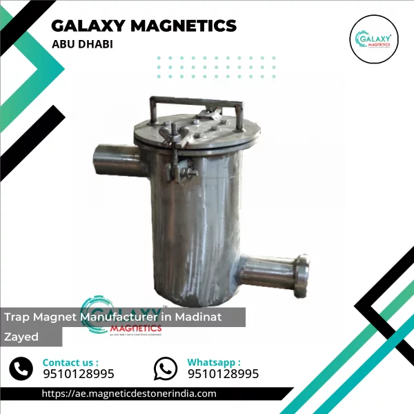 Trap Magnet Installed In Conveyor Chute Capturing Ferrous Particles