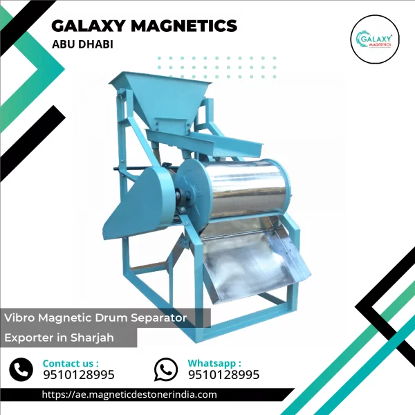 Vibro Magnetic Drum Separator Machine Operating In An Industrial Plant