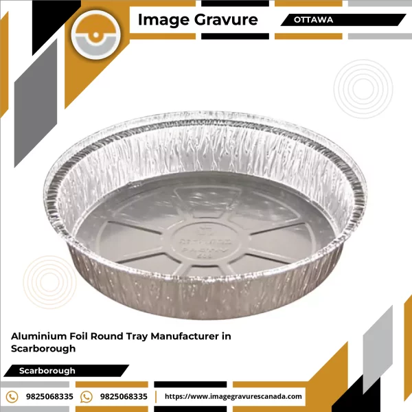 Aluminium Foil Round Trays Stacked Ready For Food Service Use