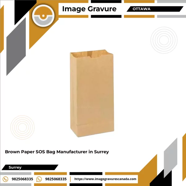 Brown Paper SOS Bag Stacked In Warehouse