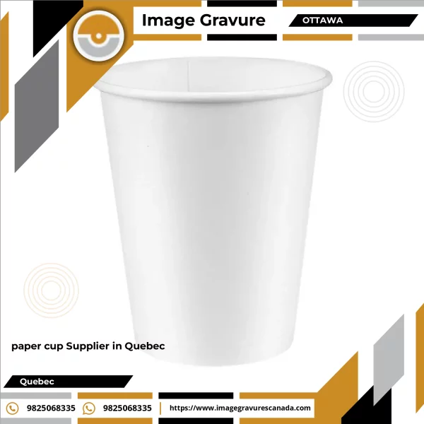 White Paper Cups Stacked For Food Service Use
