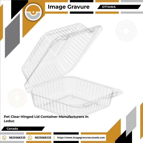 Pet Clear Hinged Lid Container Manufacturers In Leduc