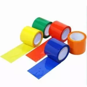 Rolls Of Colorful BOPP Self Adhesive Tape Stacked For Industrial Packaging Use