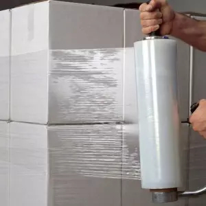 Roll Of Transparent LLDPE Stretch Film Used For Packaging