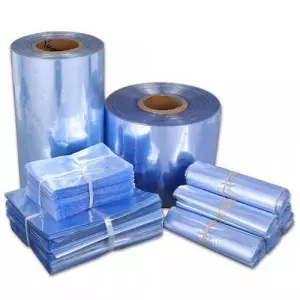 Rolls Of Transparent PVC Shrink Film Stacked In Warehouse