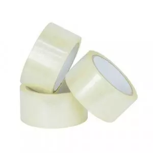 Rolls Of Transparent BOPP Packaging Tape Stacked For Shipment