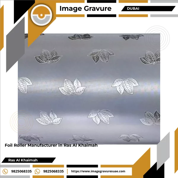 Close-up Of A Metal Foil Roller Showing Engraved Surface Texture
