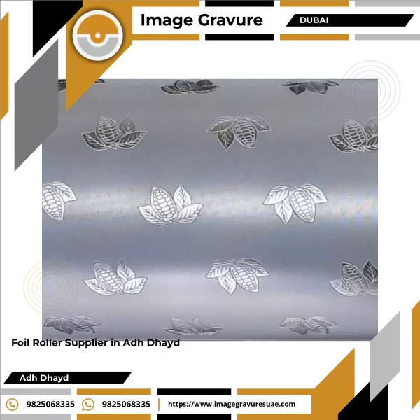 Close-up Of Engraved Metal Foil Roller Surface Showing Precise Patterns