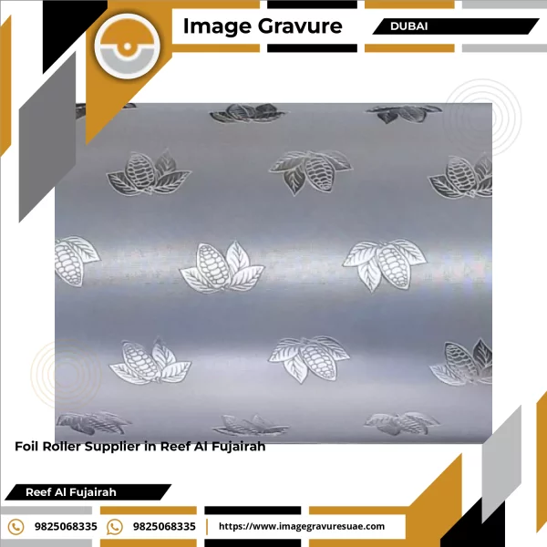 Close-up Of Foil Roller Surface Showing Detailed Engraved Pattern