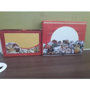Sweet Packaging Box Made Of Corrugated Cardboard Showing A Clear Window Displaying Assorted Sweets Inside