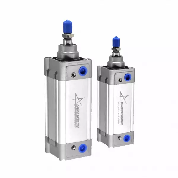ISO Pneumatic Cylinder Mounted On Industrial Machinery
