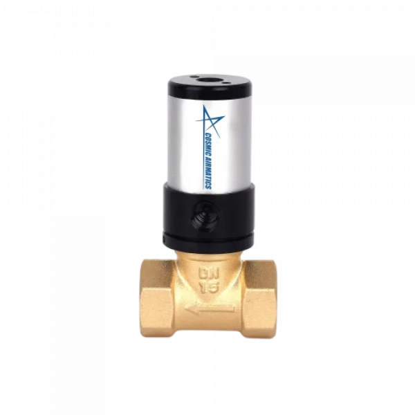 Single Acting Pilot Valve Showing Brass Body And Copper Coil For Pneumatic Air Control