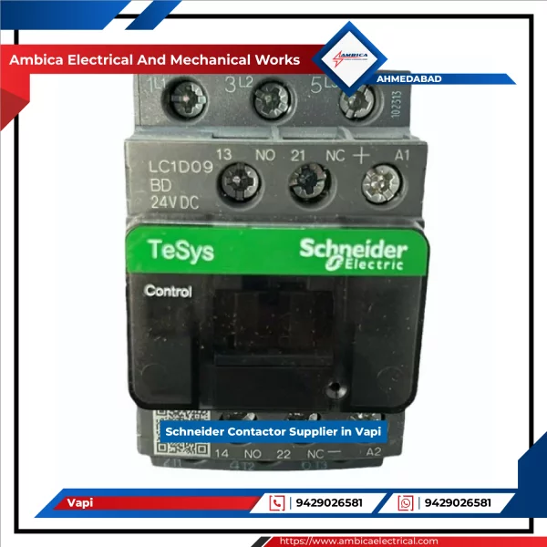Schneider Electrical Contactor Close-up Showing Terminal Connections