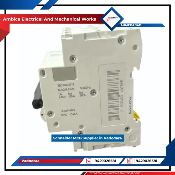 Schneider Electric Miniature Circuit Breaker Installed On Electrical Panel