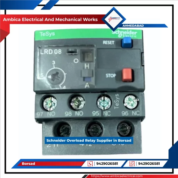 Schneider Overload Relay Unit Mounted On Electrical Panel