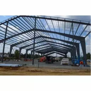 Prefabricated Steel Structure Shed Under Construction With Welded Frame