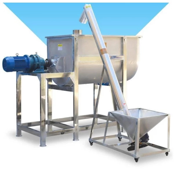 Close-up View Of Industrial Screw Conveyor Shaft With Helical Blade