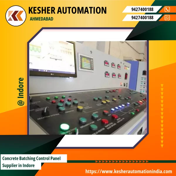 Concrete Batching Control Panel With Digital Display Installed At Industrial Site