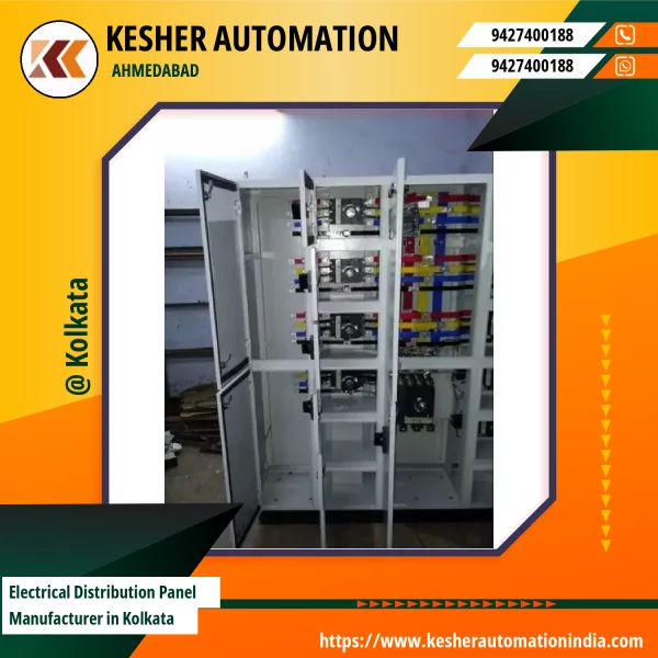 Electrical Distribution Panel Setup Showing Circuit Breakers And Wiring Connections