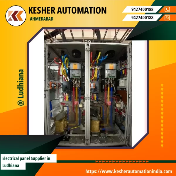 Industrial Electrical Control Panel Installed At Manufacturing Plant