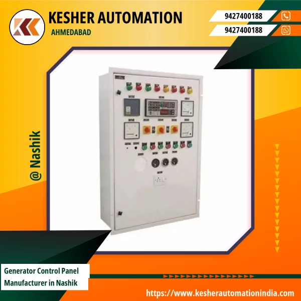 Generator Control Panel Setup Showing Electrical Connections And Display In Industrial Environment