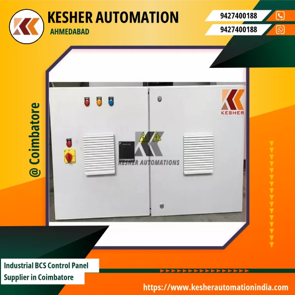 Industrial BCS Control Panel Showing Wired Components And Circuit Breakers