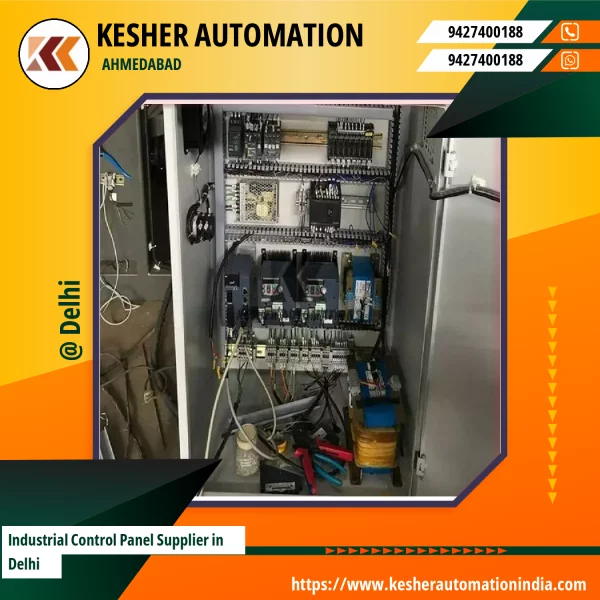 Industrial Control Panel Setup Showing Switches And Wiring In A Factory Environment