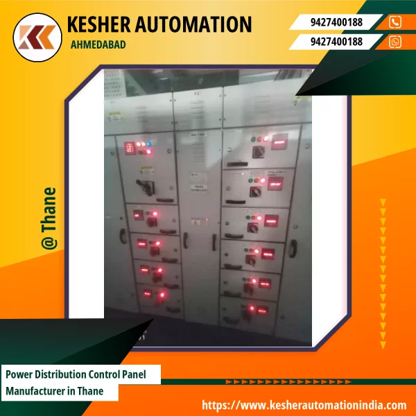 Industrial Power Distribution Control Panel Installed In An Electrical Room